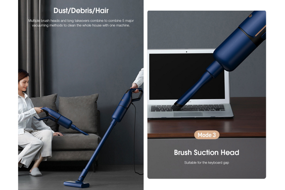 Deerma DX810 trang bị 3 đầu hút linh hoạt